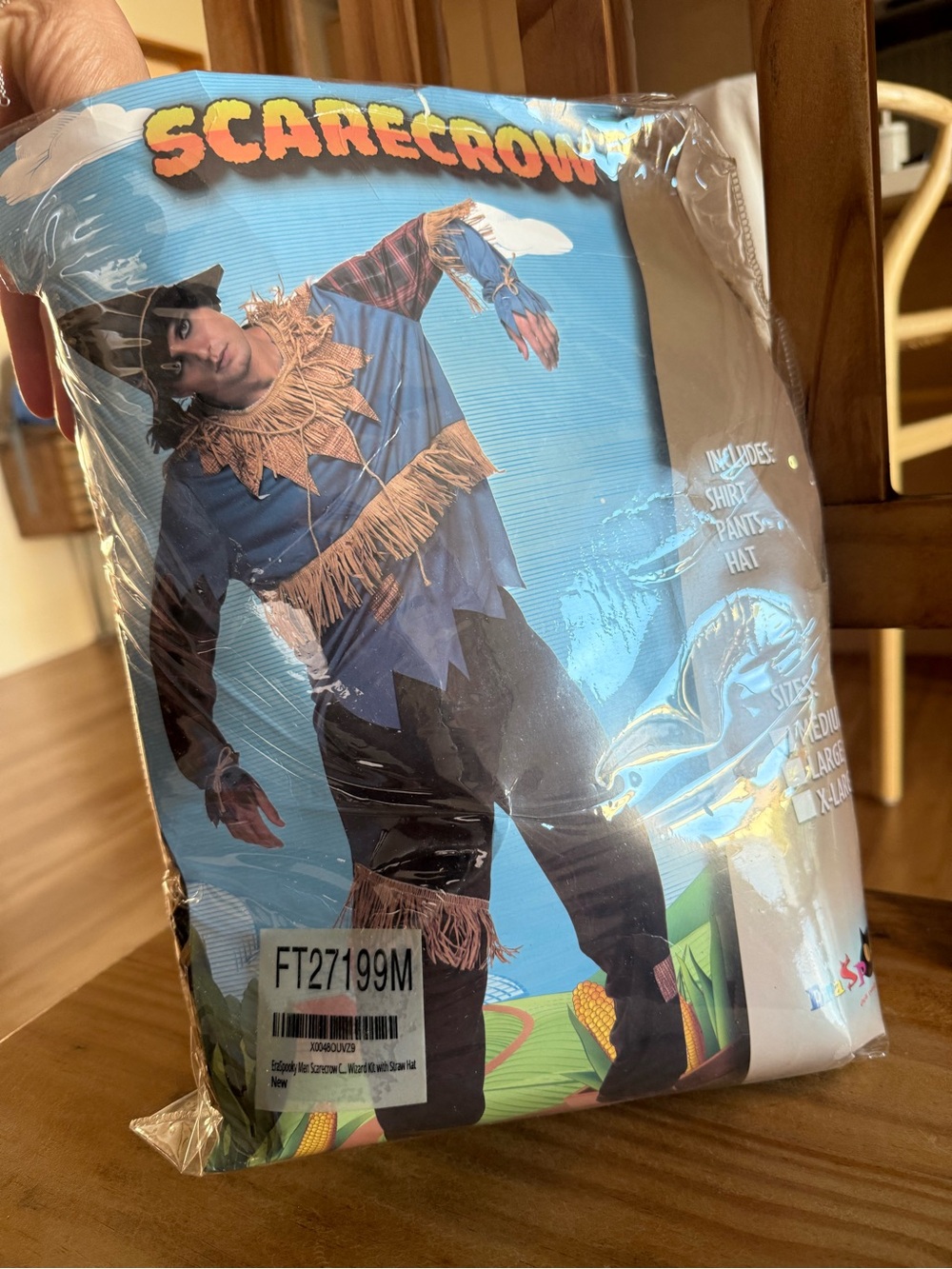 Scarecrow Adult Costume - Blue and Black